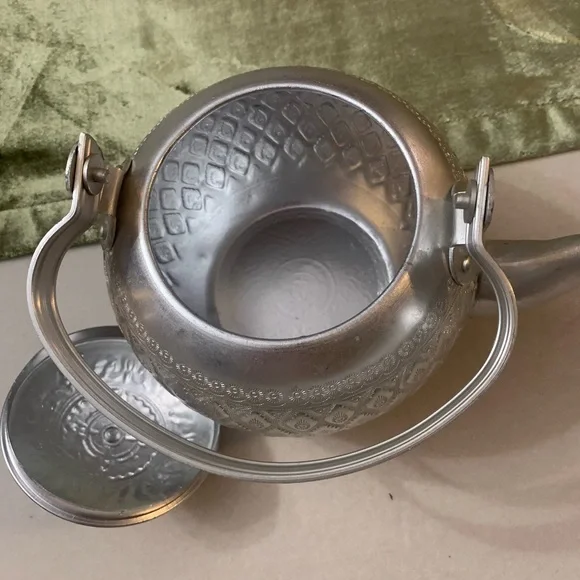 Vintage Thai Design Aluminum Tea Kettle, - Picture 2 of 7